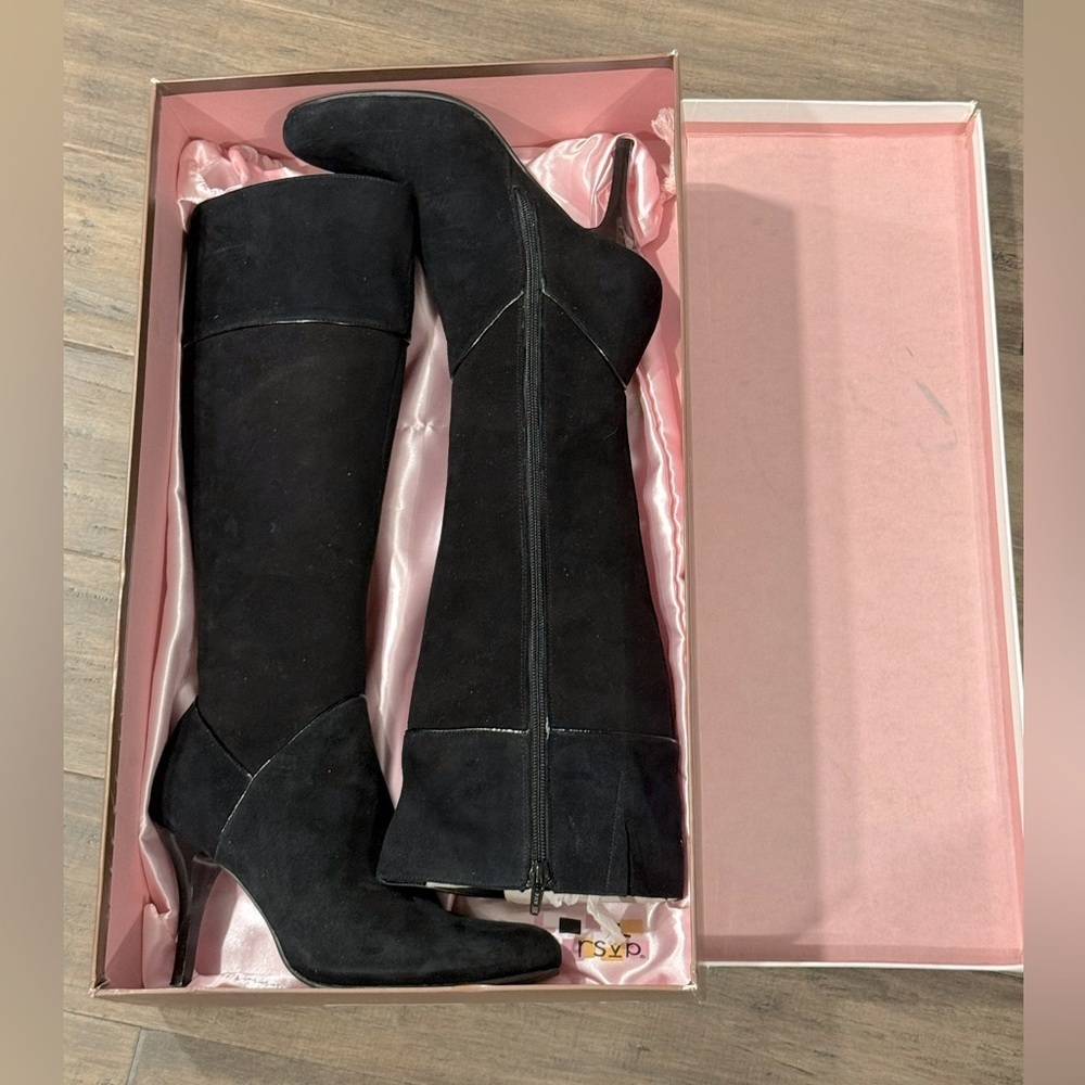 RSVP Sued Heeled Boots